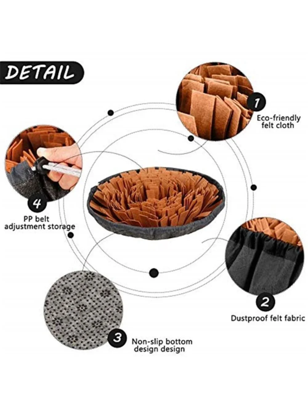 New Pet Snuffle Mat for Dogs, Interactive Feed Game for Boredom, Encourages